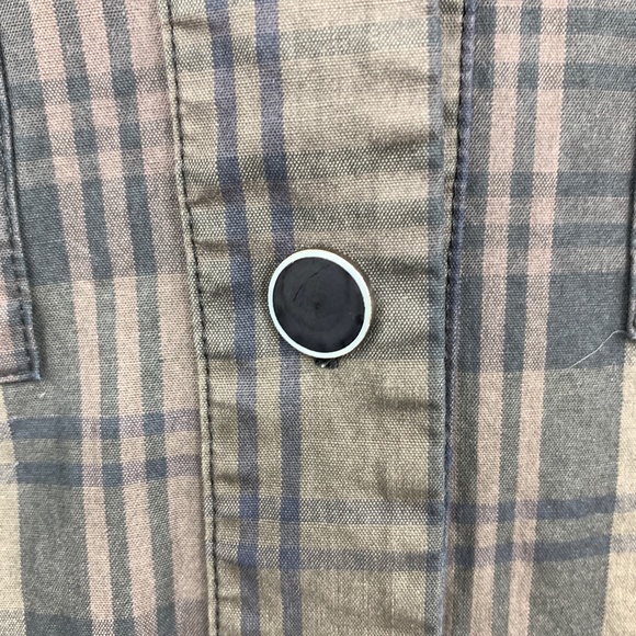 Mischen womens Large blouse button front plaid - Picture 3 of 6